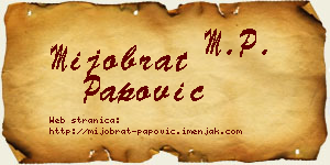 Mijobrat Papović vizit kartica